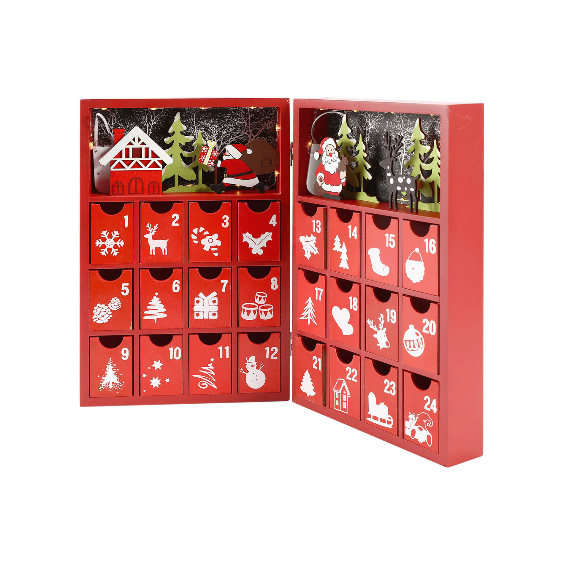 Mobili Rebecca Adventskalender Mehrfarbig 9x31x21 cm