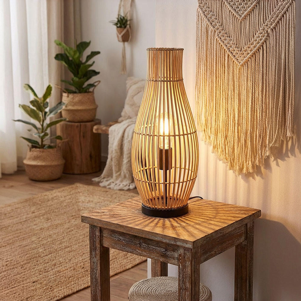 Thumbnail - Globo Lighting Led, Braun, Holz, F, 19.5x47.5x19.5 cm, Lampen & Leuchten, Innenbeleuchtung, Stehlampen, Stehlampen