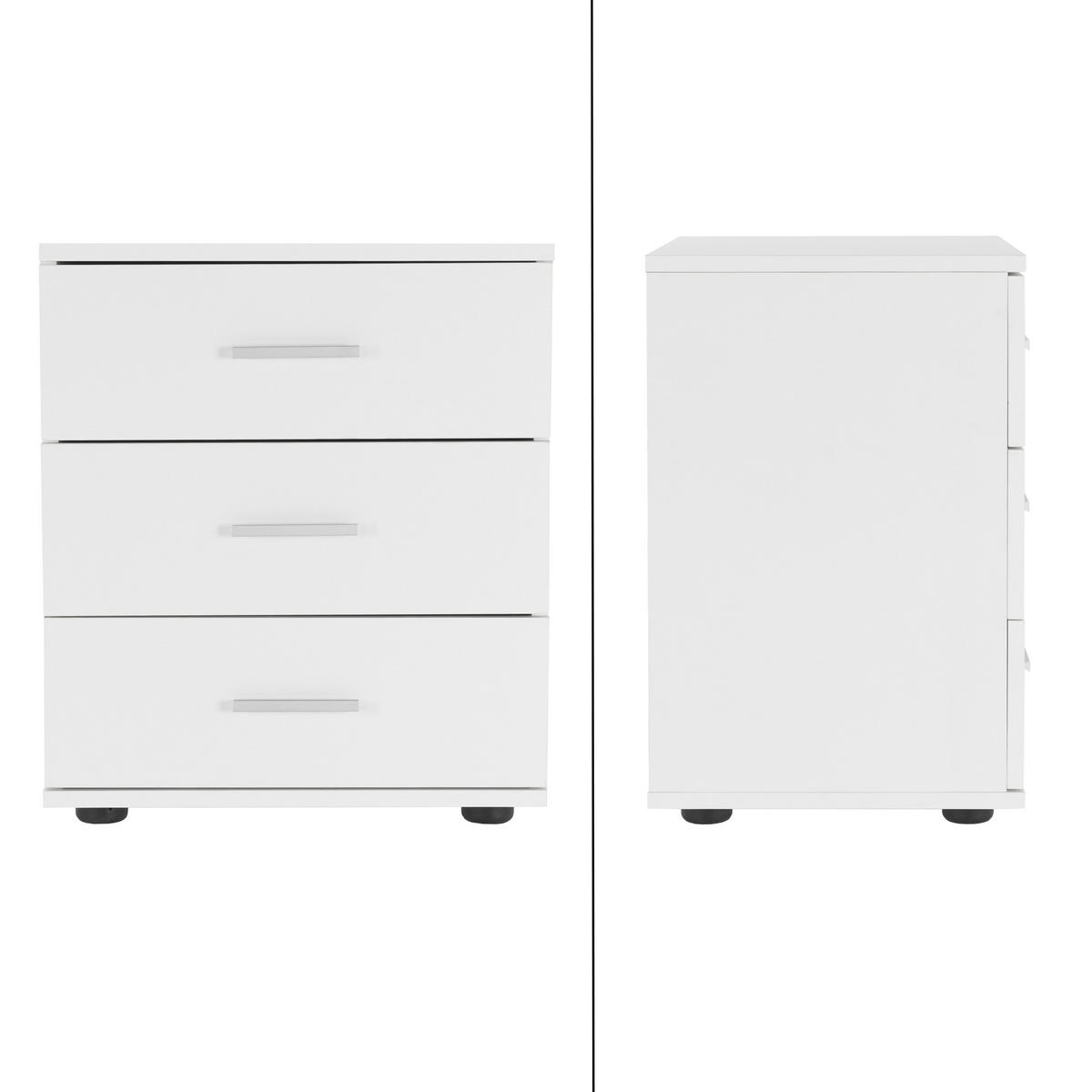 NACHTTISCH 2er Set - Weiß, Metall (34/52/45cm) - ML-DESIGN