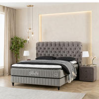 BOXBETT Fluffy Set Nature Boxspringbett 180x200 mit Matratze inkl. Lieferung - Anthrazit, Holz (180/200cm) - Gowoll