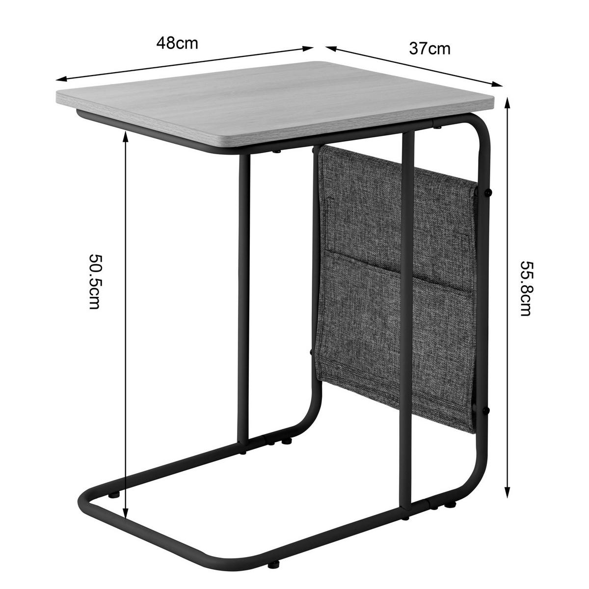 BEISTELLTISCH - Eiche Dekor / Schwarz - Eichefarben/Schwarz, Holzwerkstoff/Kunststoff (48/37/56cm) - home24