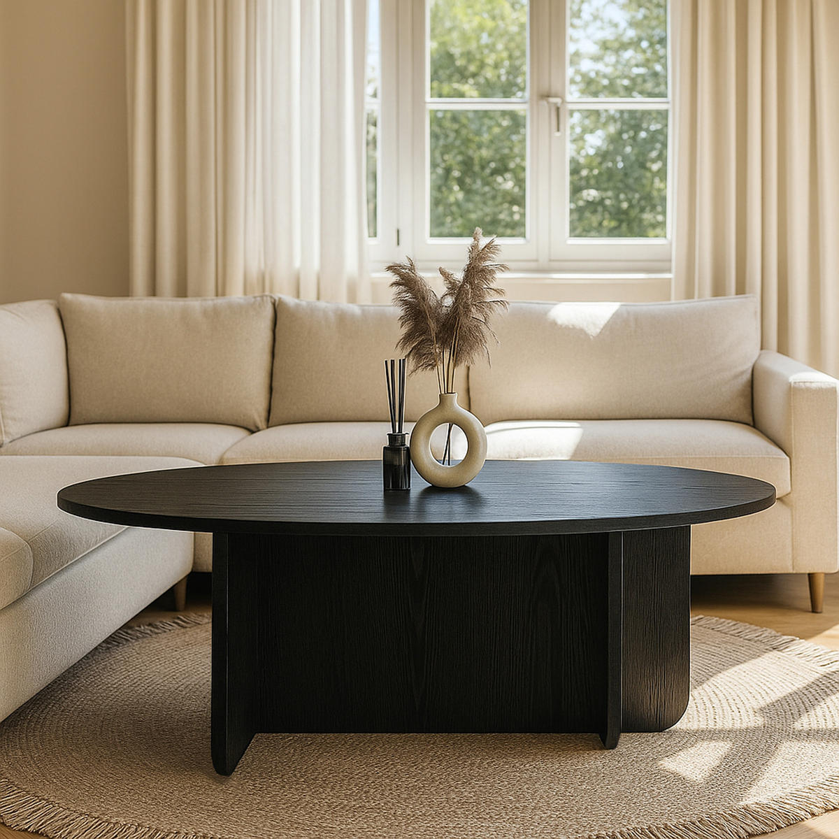 COUCHTISCH Luminous Schwarz Holzoptik 120x60 cm - Schwarz, Holzwerkstoff (60/120/40cm) - moebel17