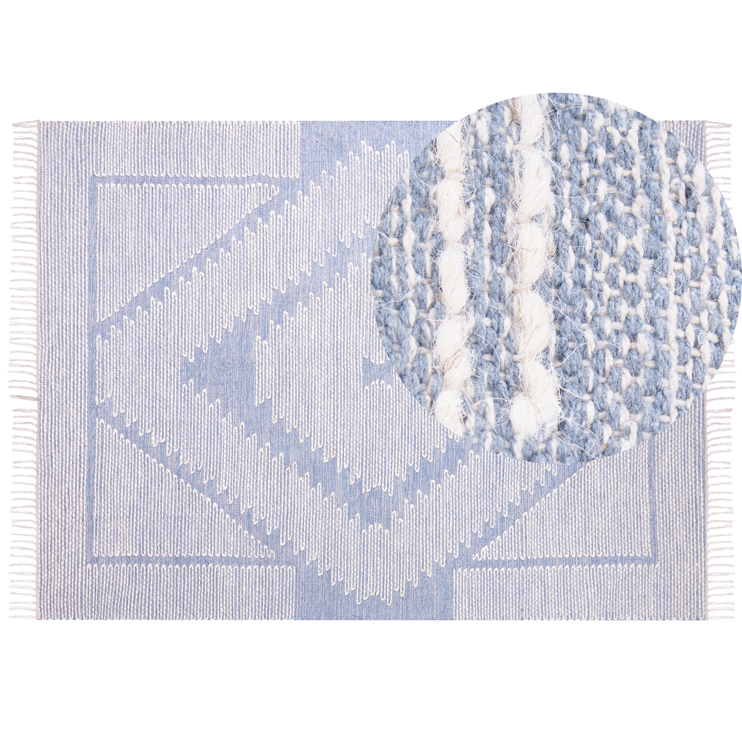 KURZFLOR-TEPPICH Ansar 230/160 cm - Blau, Textil (160/230cm) - Beliani