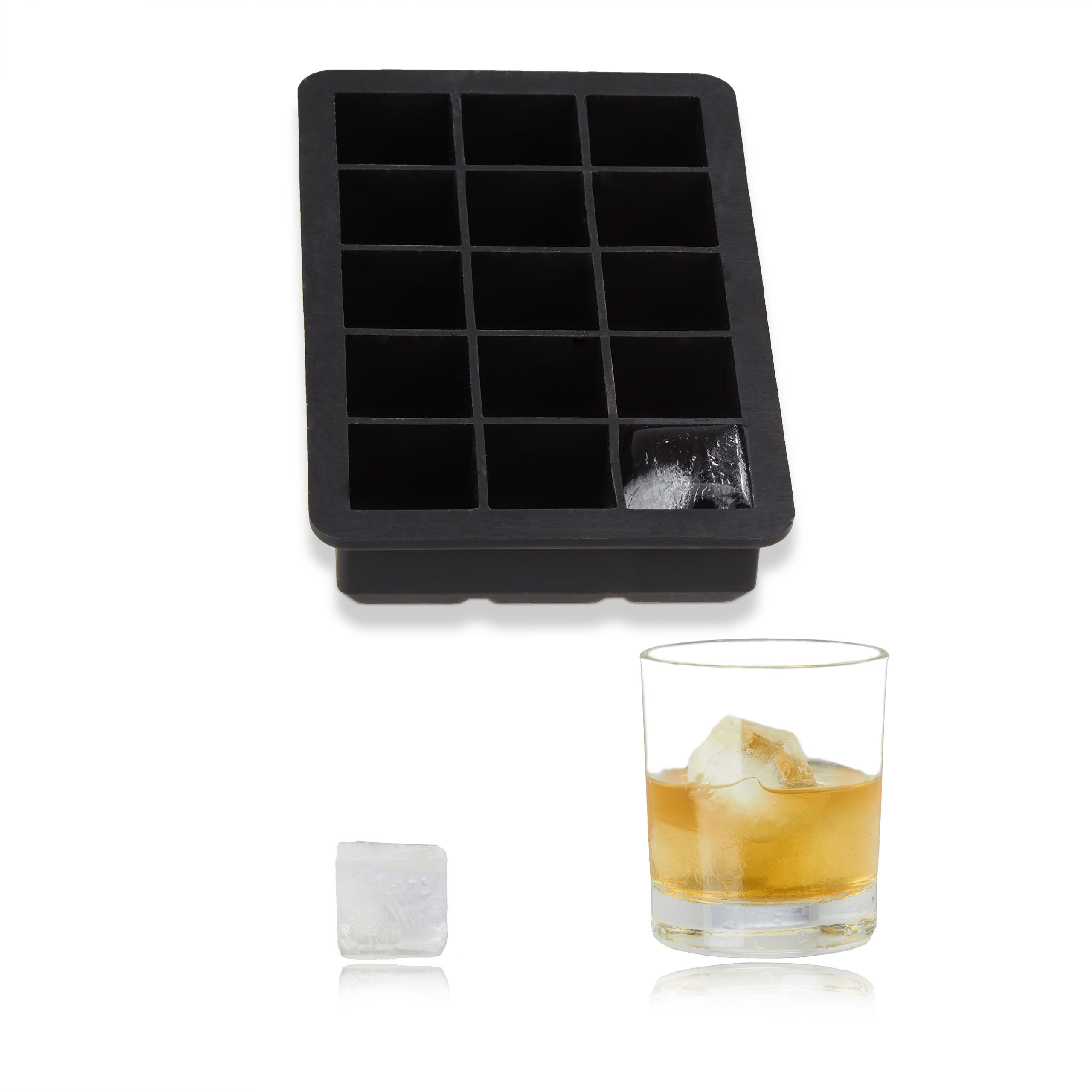 Relaxdays FORMA NA LED Černá silikonová 15-komorová