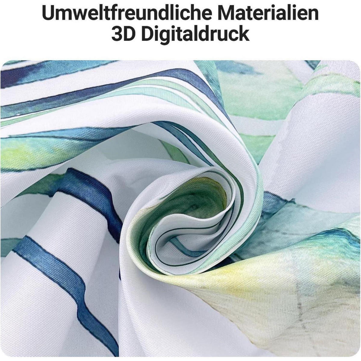 DUSCHVORHANG Grün Blätter 120 x 200 cm - Grün, Textil (120/200cm)