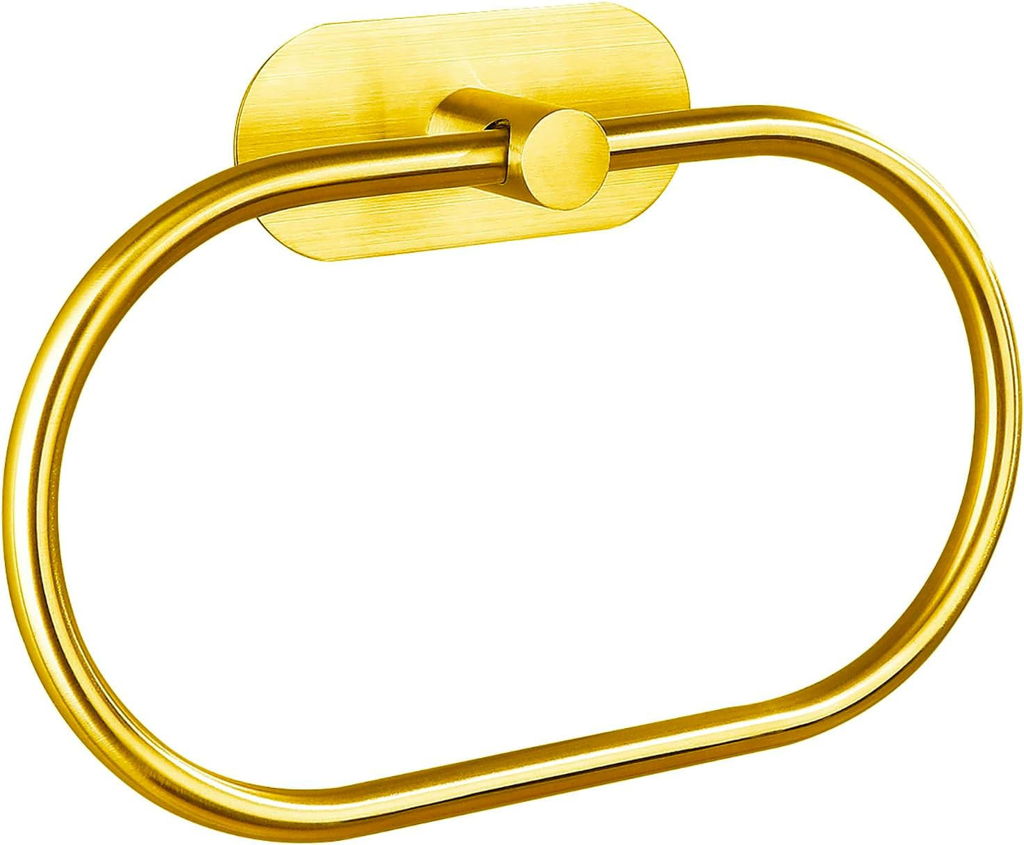 HANDTUCHSTANGE , selbstklebender Handtuchring - Gelb, Metall (5.5/1/20.2cm) - BELZ