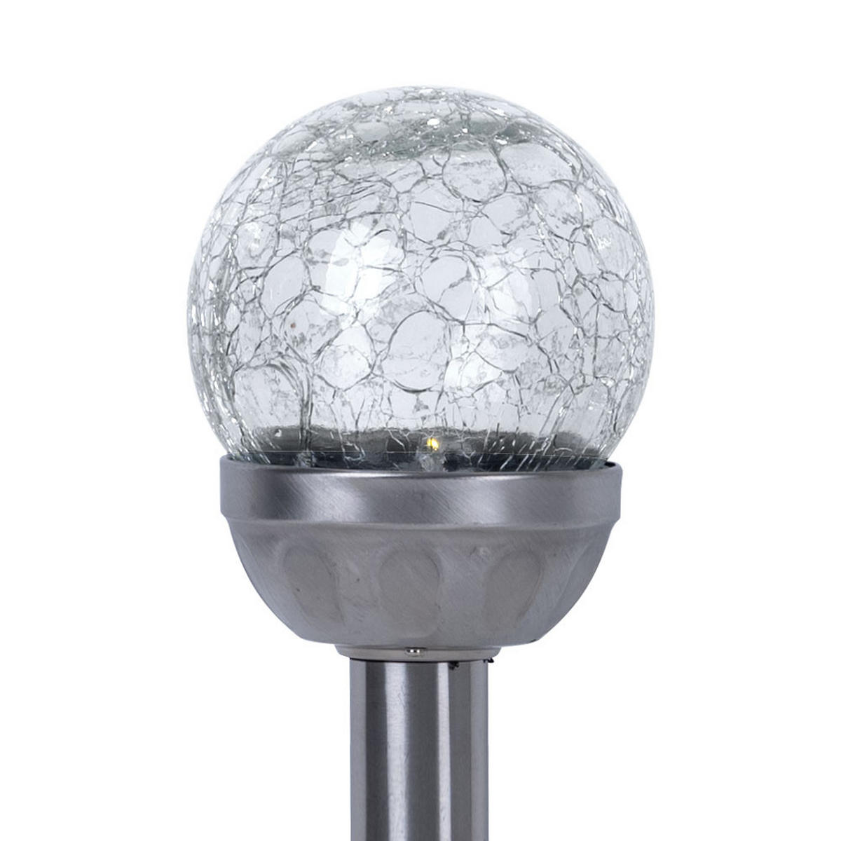 LED AUSSENLEUCHTE Solar Glaskugel Silber - Silberfarben, Glas (8/8/34.5cm)