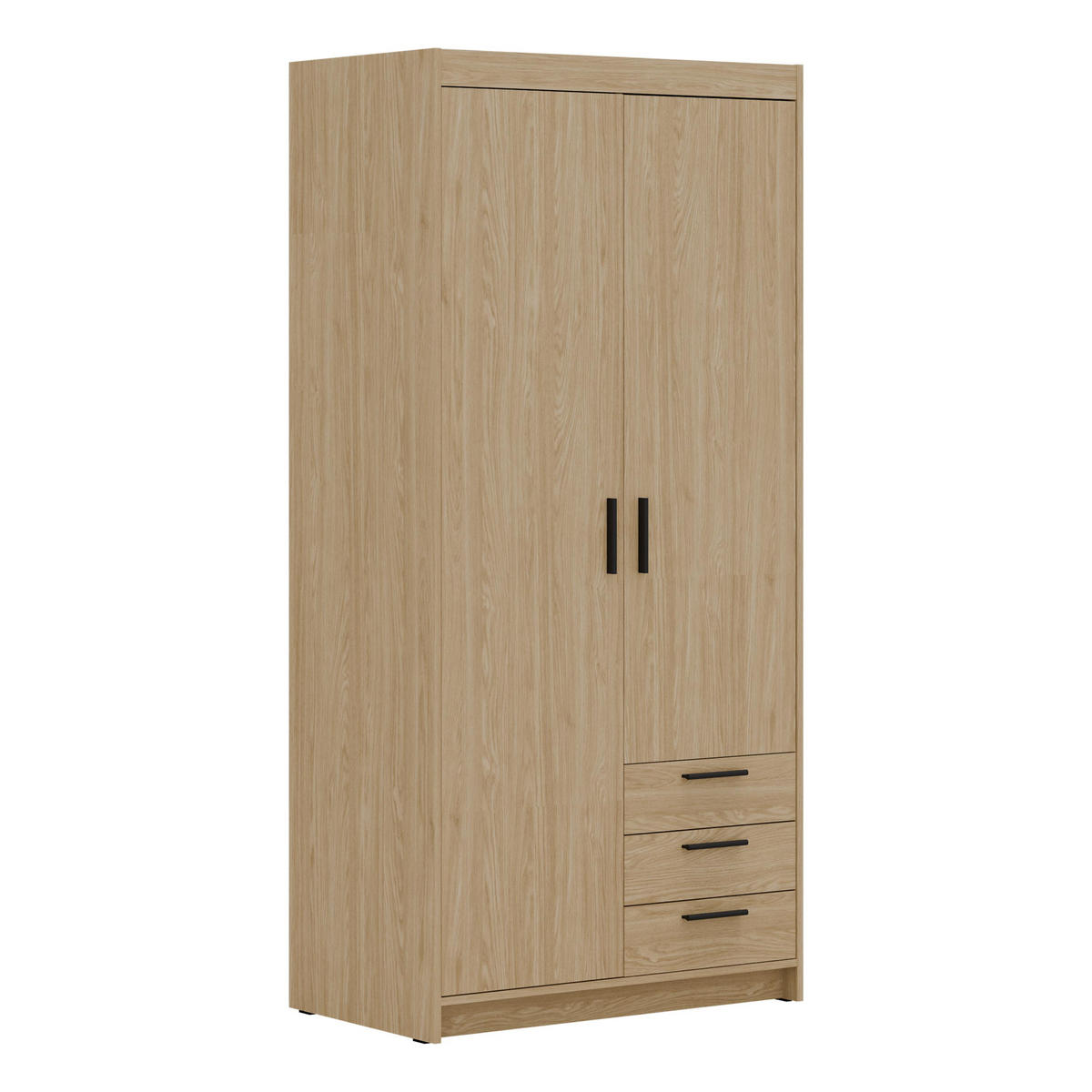 KLEIDERSCHRANK Storicos Geölte Eiche 89,7/190,5/53 cm - 2T3S Modern mit Schubladen - Eichefarben, Holzwerkstoff/Kunststoff (89.8/190.5/53cm) - AX Living