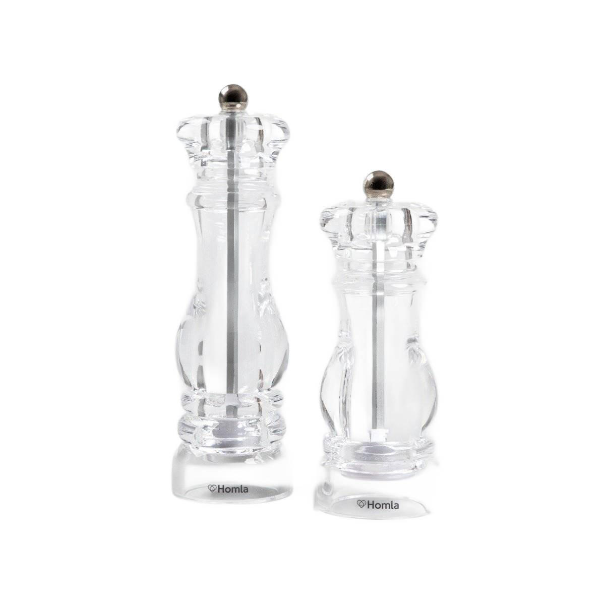GEWÜRZMÜHLE Hallais 20 cm und 16 cm 2er-Set - Transparent, Kunststoff (8/20/8cm) - Homla