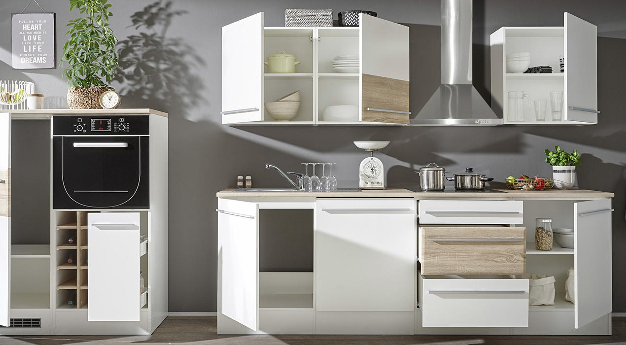 Küchenblock weiß ohne Geräte