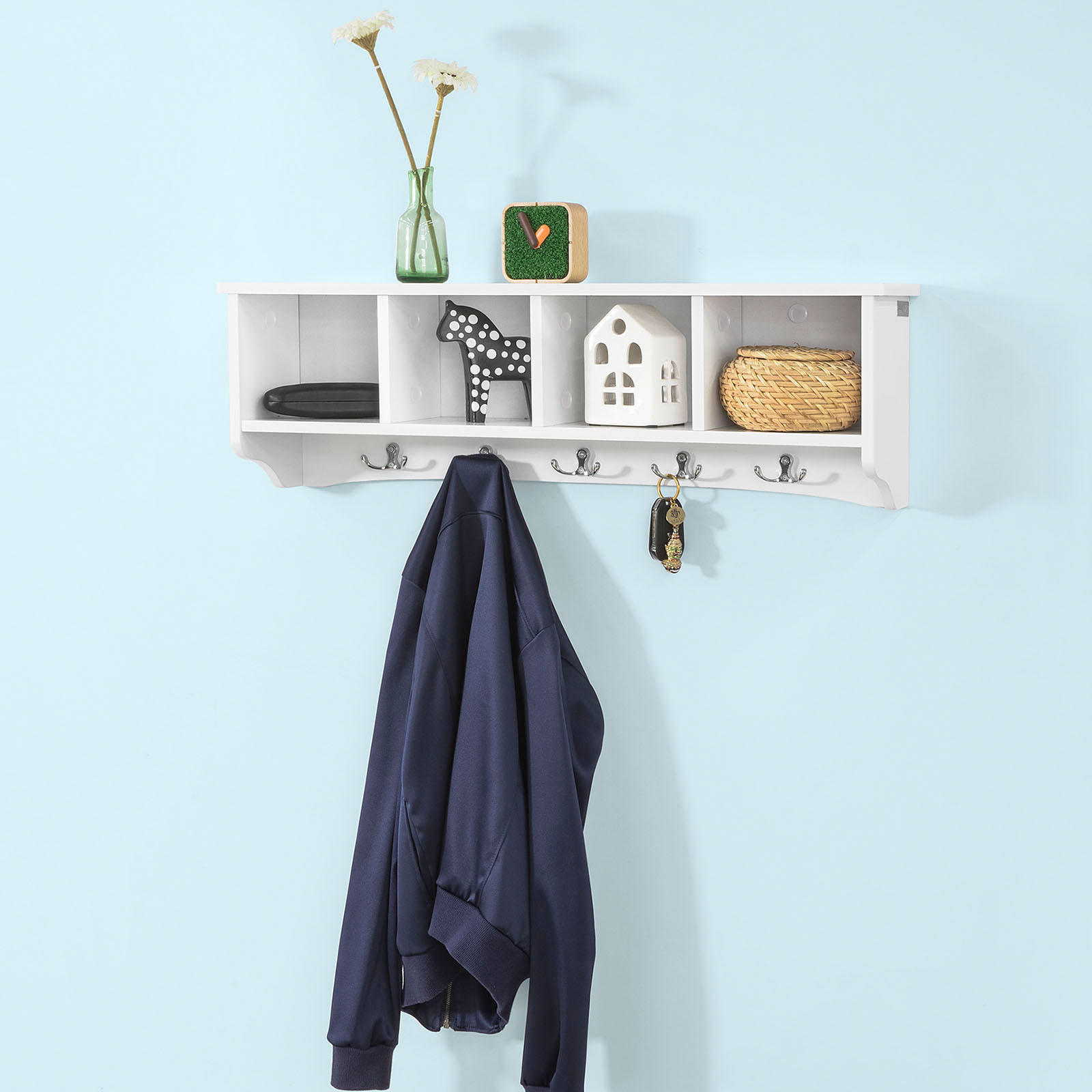 WANDGARDEROBE Weiß - Weiß, Holzwerkstoff (72/23/15cm) - SoBuy
