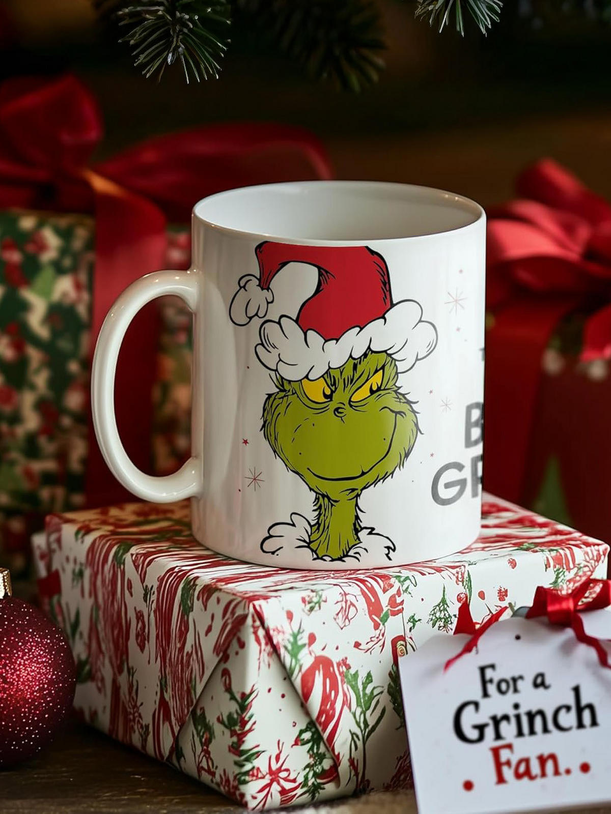 KAFFEEBECHER The Grinch Twas the night before Grinchmas Weiß 320 ml - Weiß, Keramik (0.32L) - United Labels