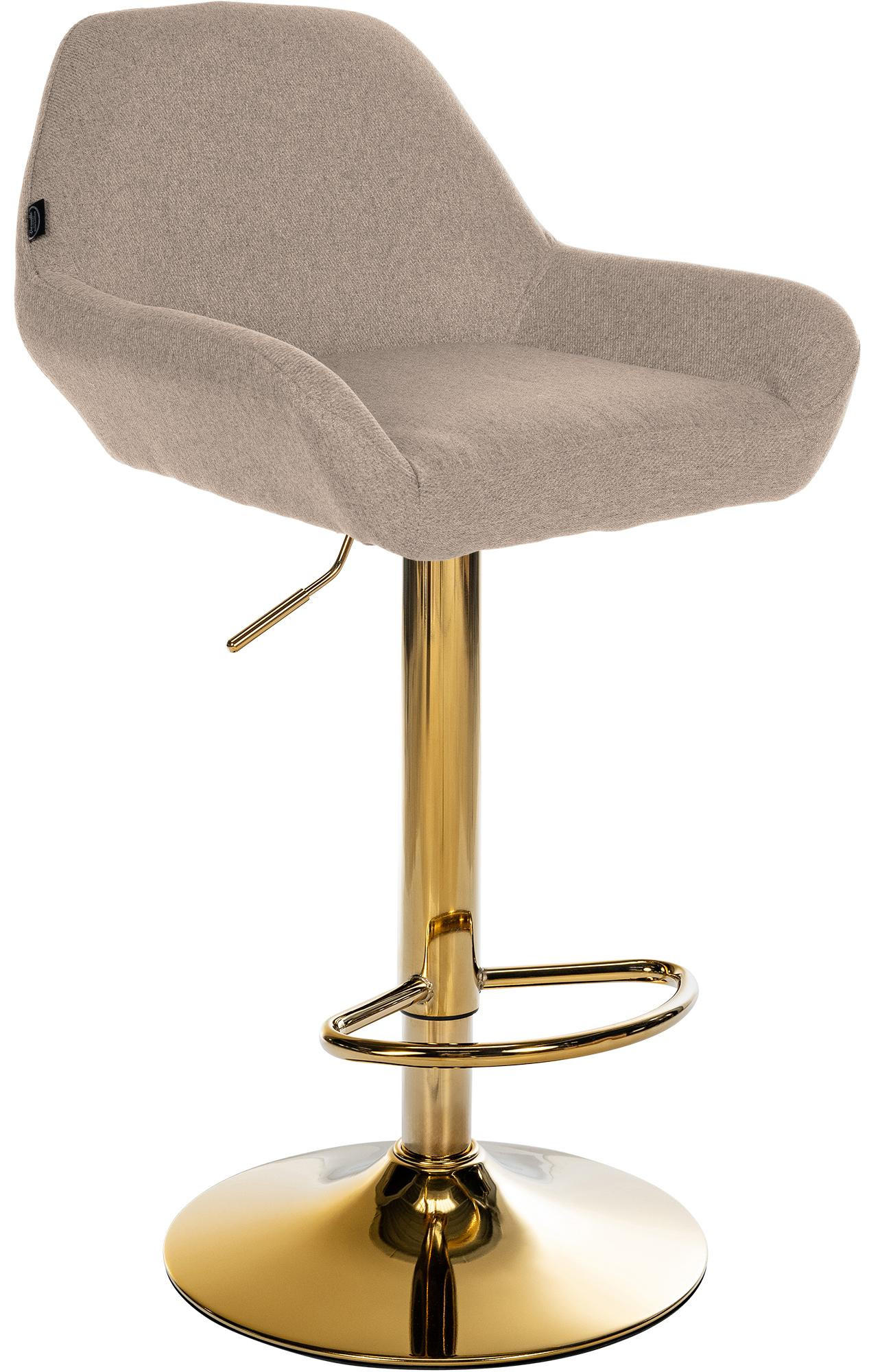 BARHOCKER Stoff taupe - Taupe/Goldfarben, Textil/Metall (51/89/52cm) - CLP