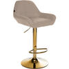 BARHOCKER Stoff taupe - Taupe/Goldfarben, Textil/Metall (51/89/52cm) - CLP