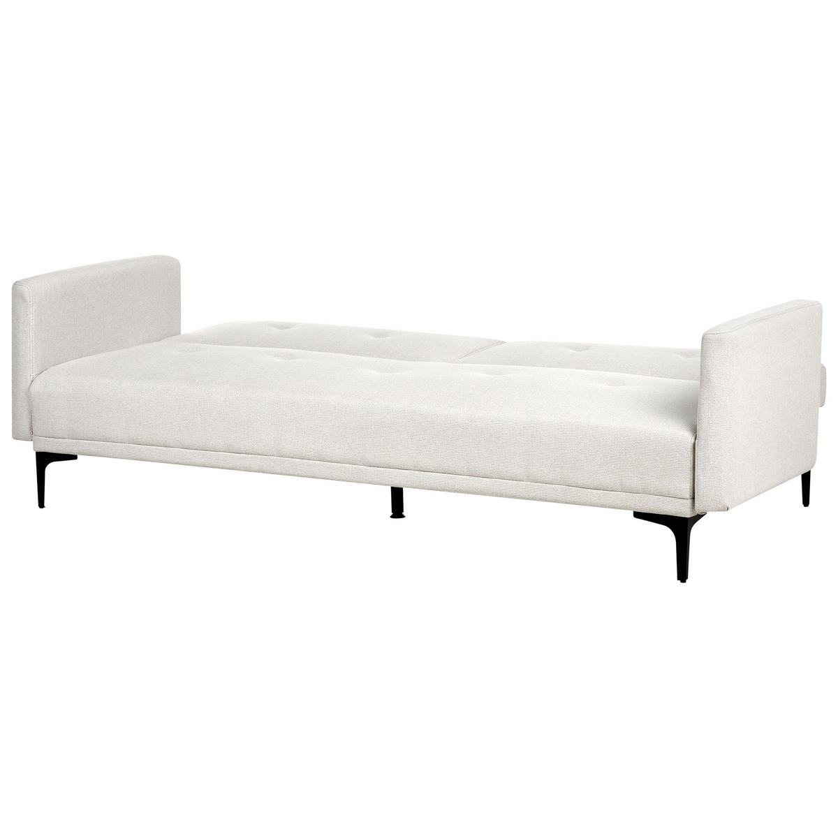 3-SITZER-SCHLAFSOFA hellbeige/schwarz Lucan - Beige/Schwarz, Textil (191/75/91cm) - Beliani