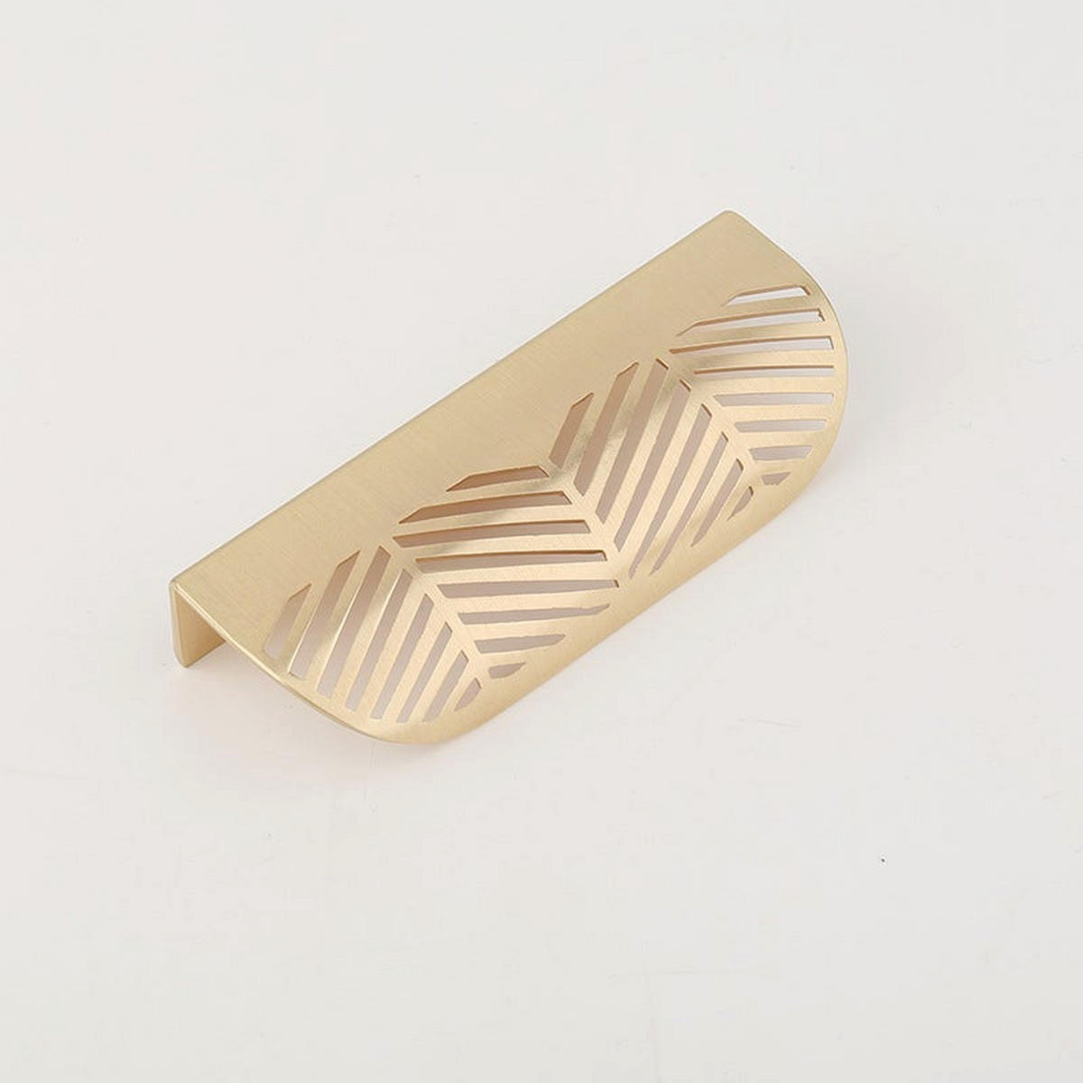 MÖBELGRIFF Messing Blattform 4er-Set 117 mm - Goldfarben, Metall (4.3/2.3/11.7cm)