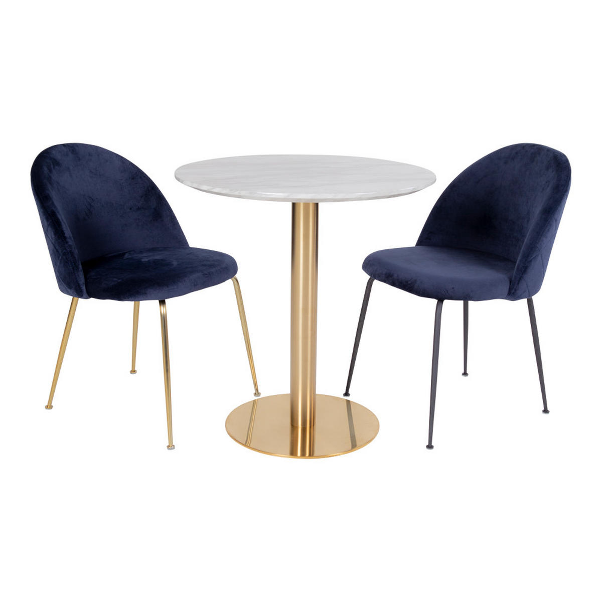 ESSTISCH Ø70 cm marmor look - Goldfarben, Holzwerkstoff (70/70/75cm) - ebuy24