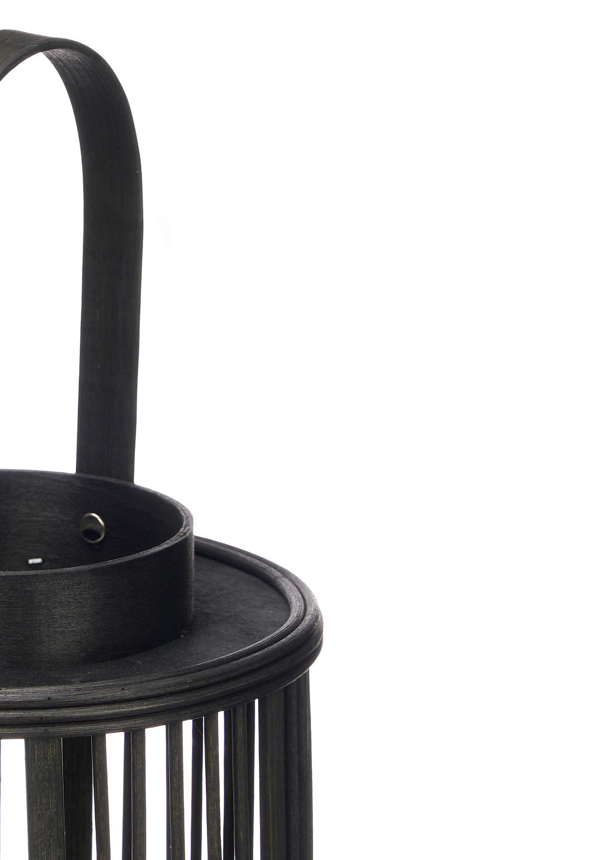 LATERNE Bambus Glow Ø 18,5/44,5 cm - Schwarz, Naturmaterialien (18.5/44.5/18.5cm) - Giftdecor