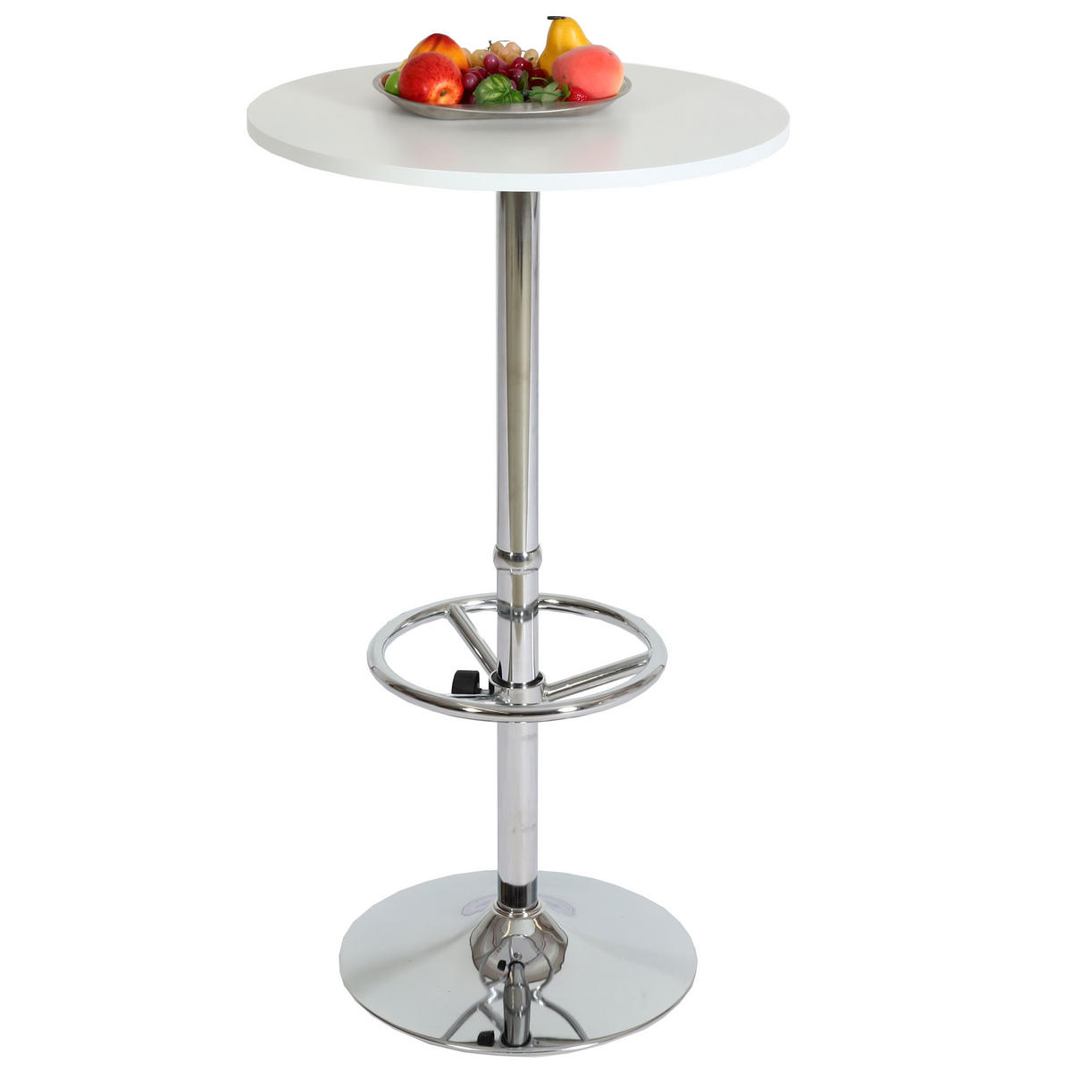 STEHTISCH FUßABLAGE rund Weiß - Weiß, Metall (60/60/109cm) - MCW