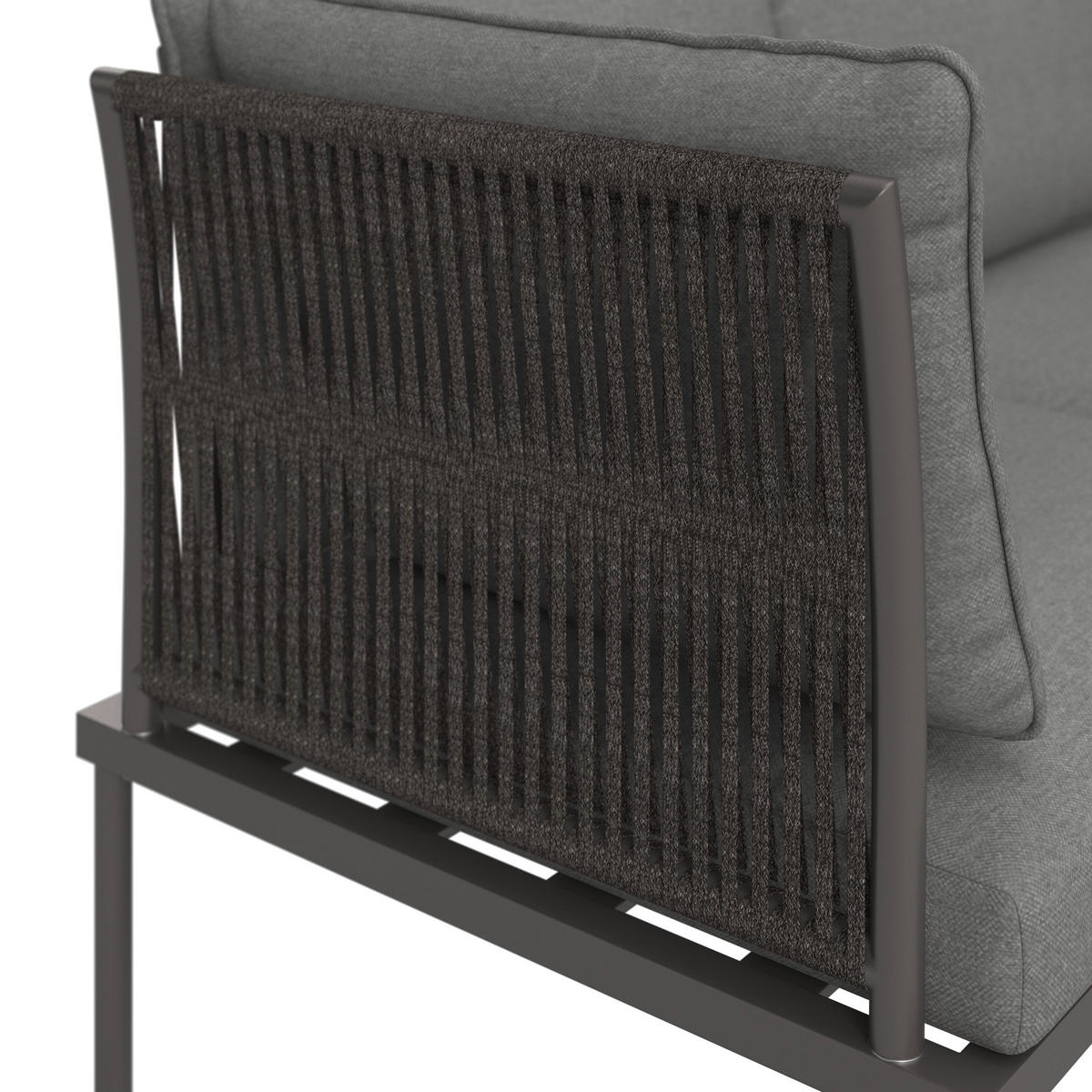 LOUNGEGARNITUR Elora Hellgrau Outdoorstoff/Metall +Abdeckung - Hellgrau, Metall