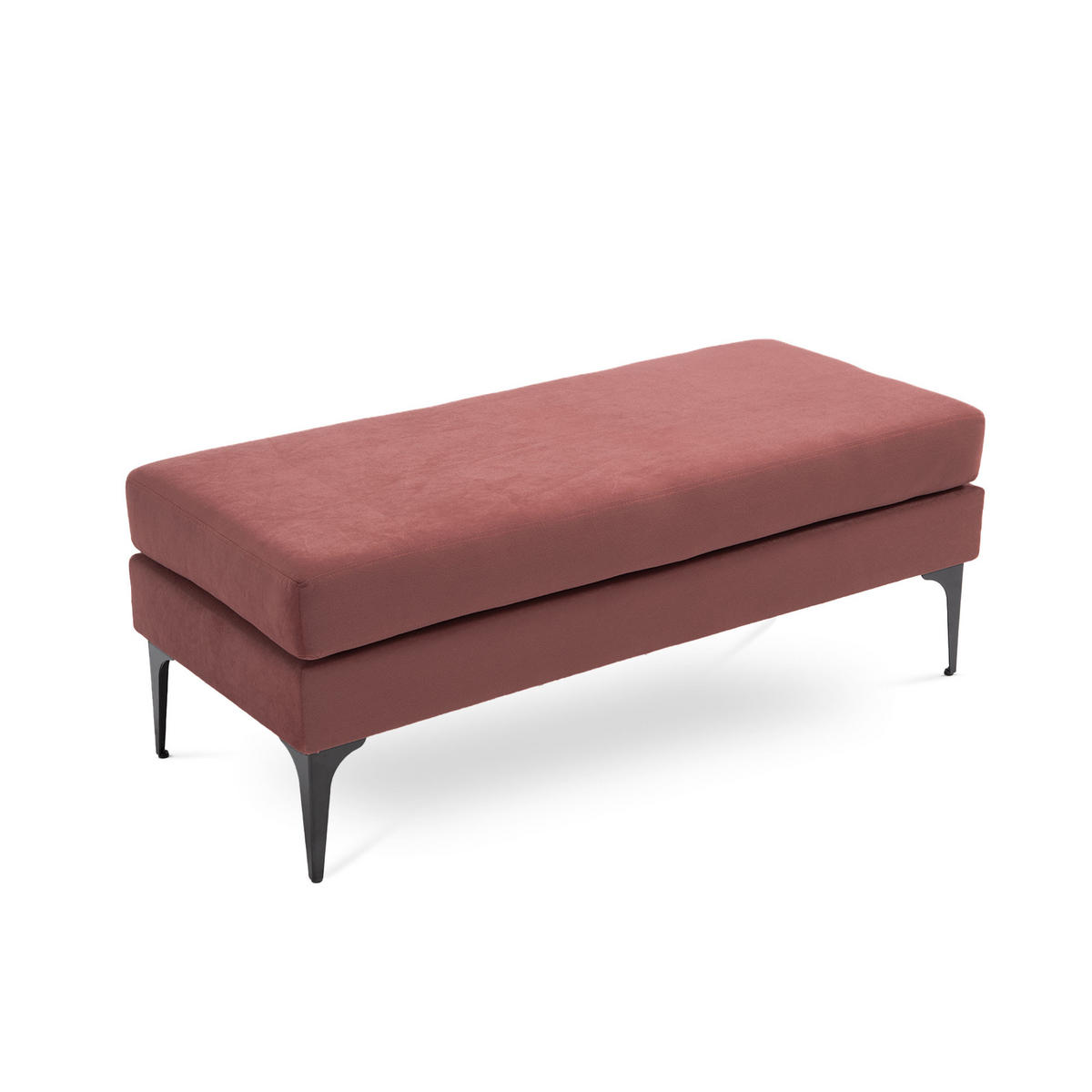 BANK/BETTENDE Max aus altrosa Samt - Pink/Schwarz, Holz/Textil (119/44.5/50.5cm) - Sicaan