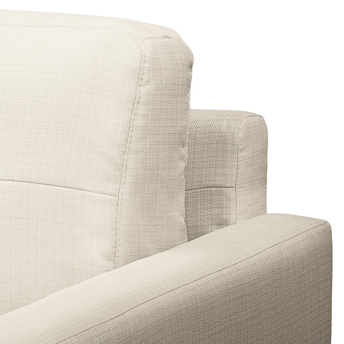 ECKSOFA mit Longchair - Strukturstoff - Beige, Textil (208/150cm) - home24