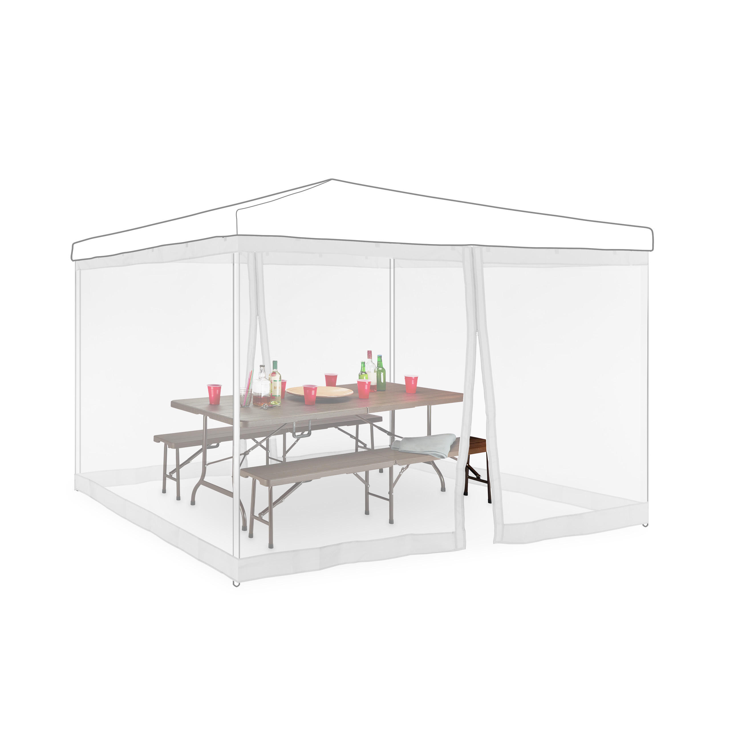 PLASĂ albă set 2-piese pentru pavilion 3x3 m