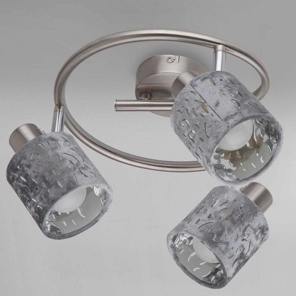 LED DECKENLEUCHTE Metall Silber gemustert - Silberfarben, Metall (25/25/15cm)