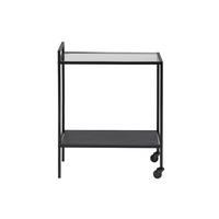 COUCHTISCH als Teewagen in klar Glas und schwarzen Metall - Weiß, Holzwerkstoff (30/60/75cm) - ebuy24