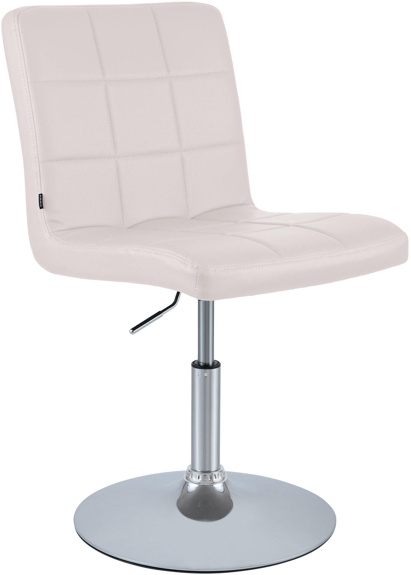 DREHSTUHL Lederlook Weiß - Chromfarben/Weiß, Textil/Metall (44/81/55cm) - CLP