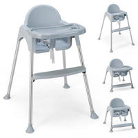 BABYHOCHSTUHL Grau - Grau, Kunststoff (60/85/66cm) - COSTWAY