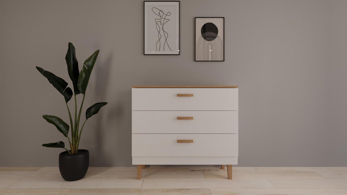 KOMMODE Denver 100/90/47 - Weiß, Holzwerkstoff (100/90/47cm) - RAUMHIRSCH FURNITURE