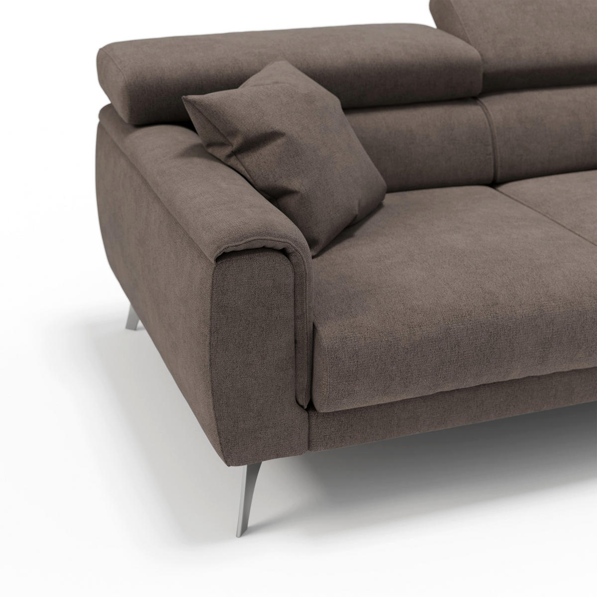 LINEARSOFA Caravaggio - Braun, Textil (244/73/102cm) - Divani.store