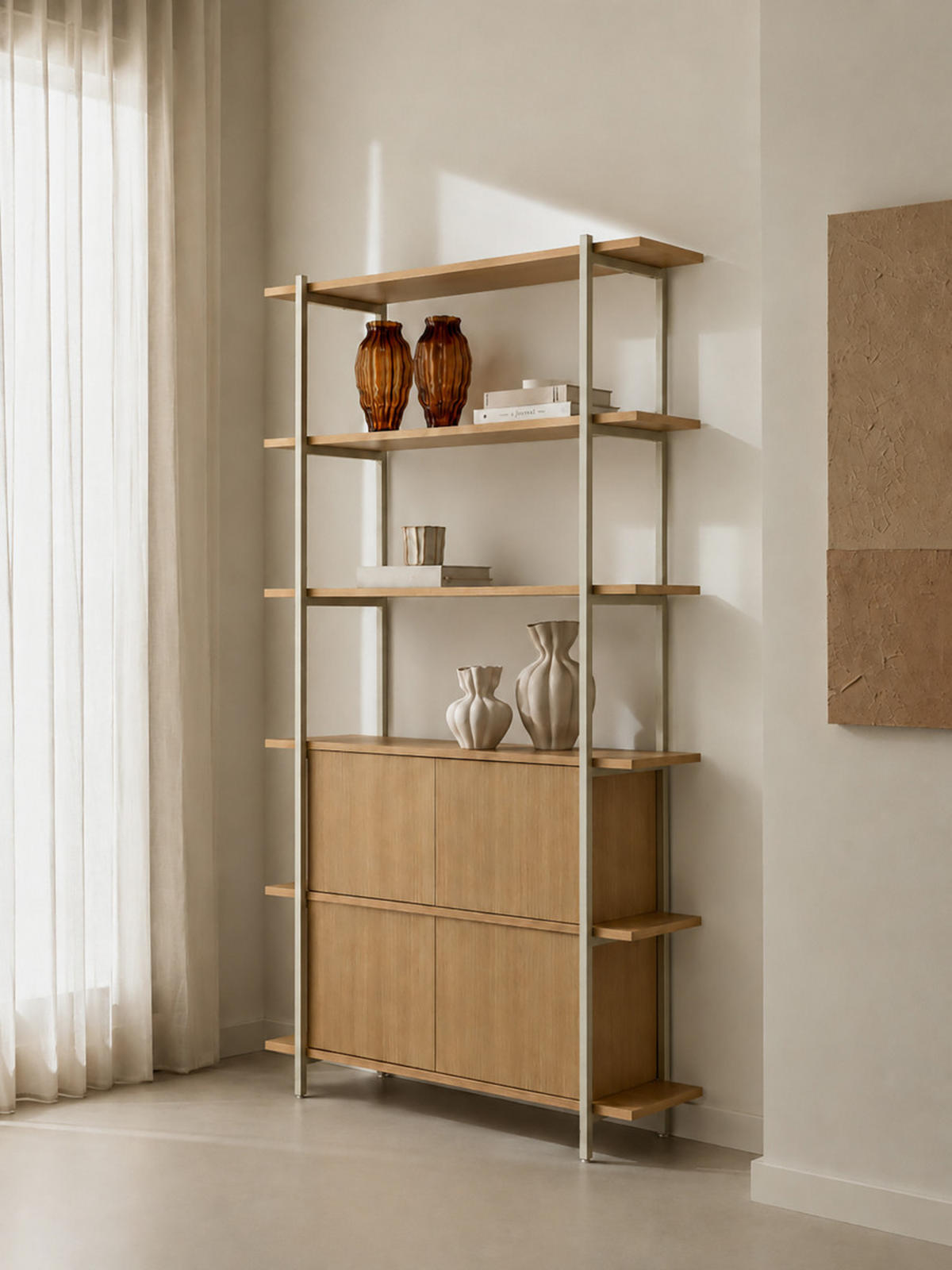 BÜCHERREGAL Darel Natur 105.8 cm x 197 cm - Braun, Holzwerkstoff (105/197/34cm) - Kenay Home