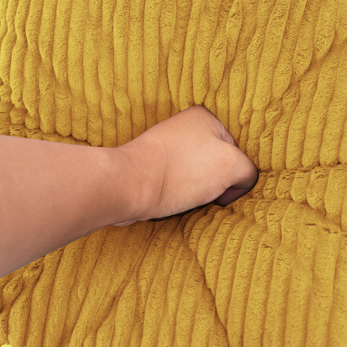 4-SITZER-SOFA modular Cord Kompression, DE-42936, Yellow - Gelb, Textil (311/65/90cm) - ComfortXL