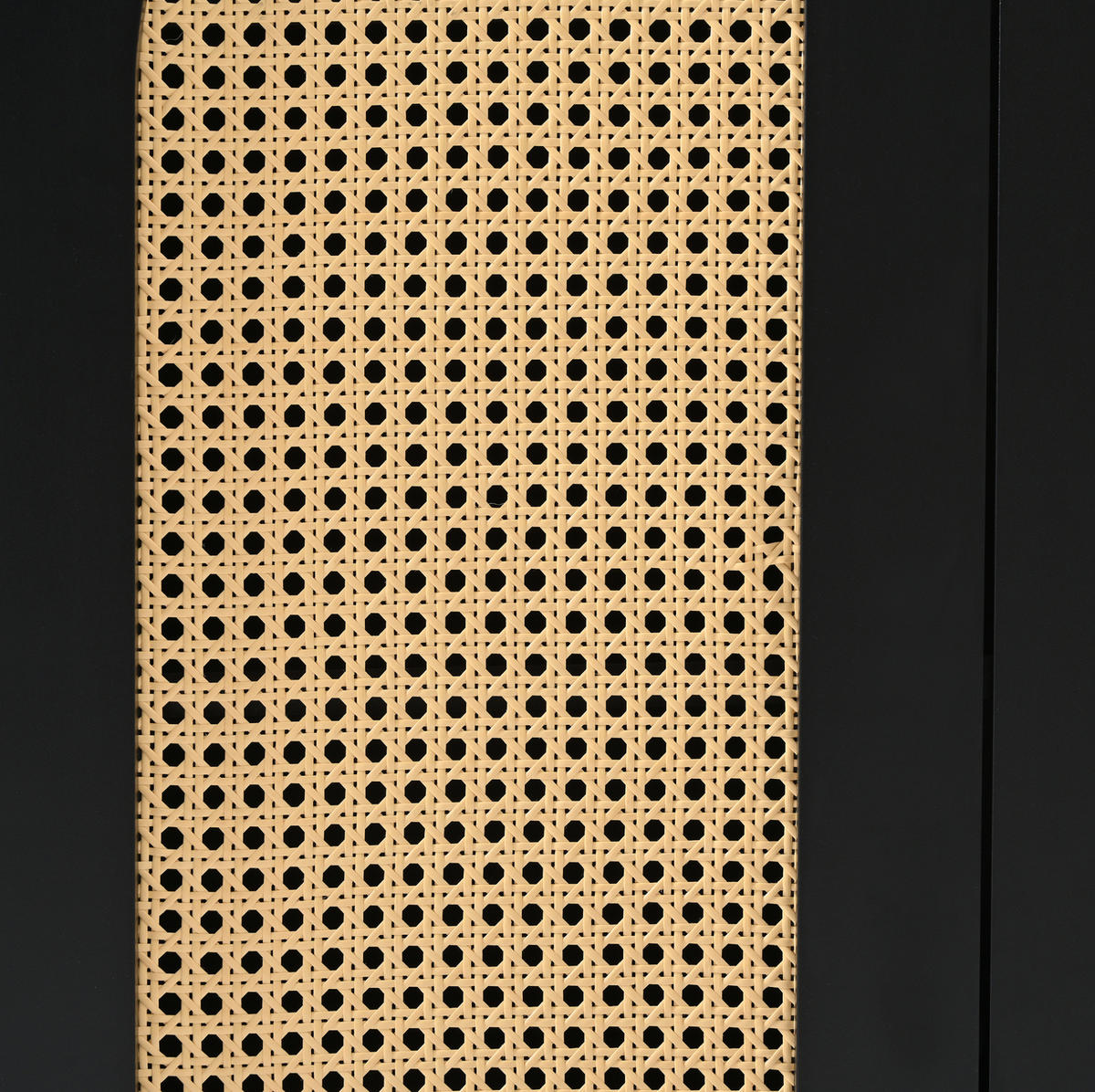 SIDEBOARD 4-türig Kunst-Rattan Schwarz - Schwarz, Holzwerkstoff (145/40/80cm) - Meubliv