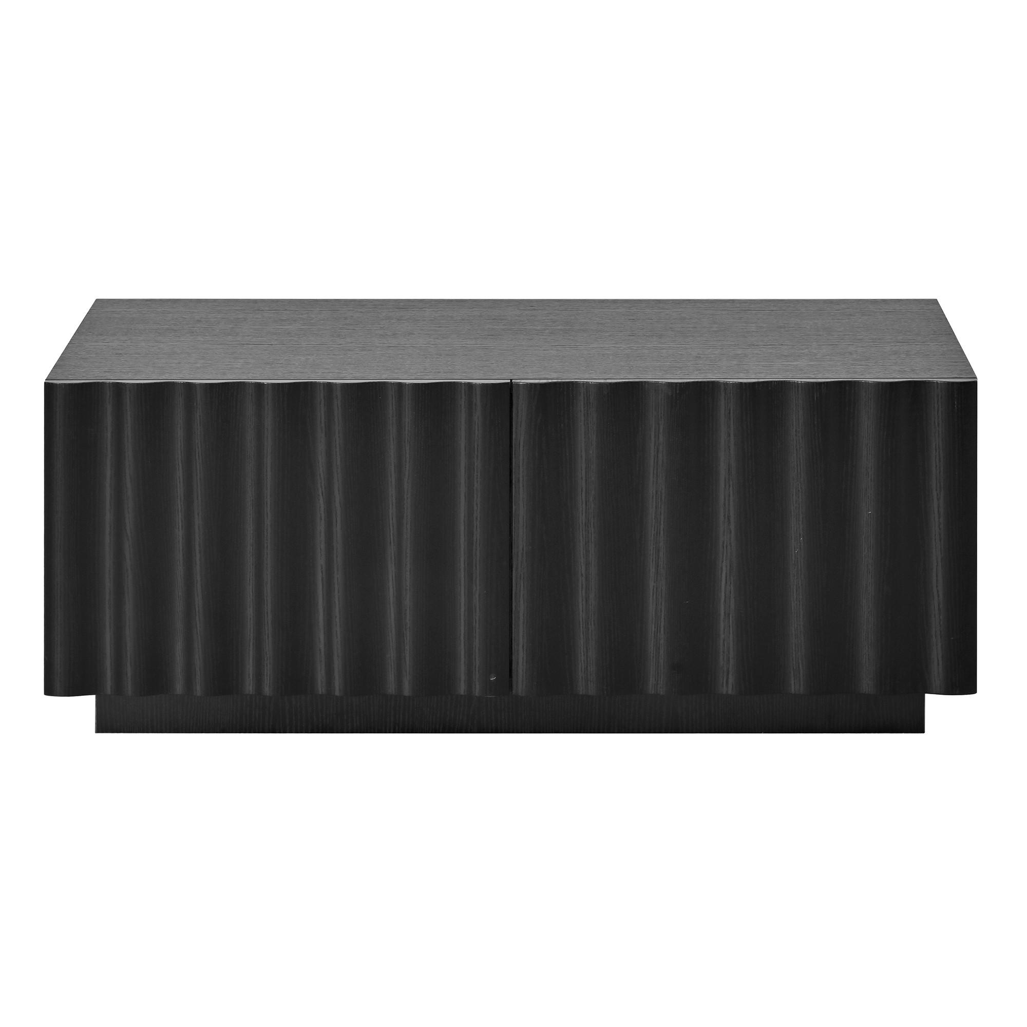 COUCHTISCH Schwarz mit 2 Schubladen und Wellenoptik 100/50/40 cm - Schwarz, Holzwerkstoff (50/100/40cm) - PANGIVO