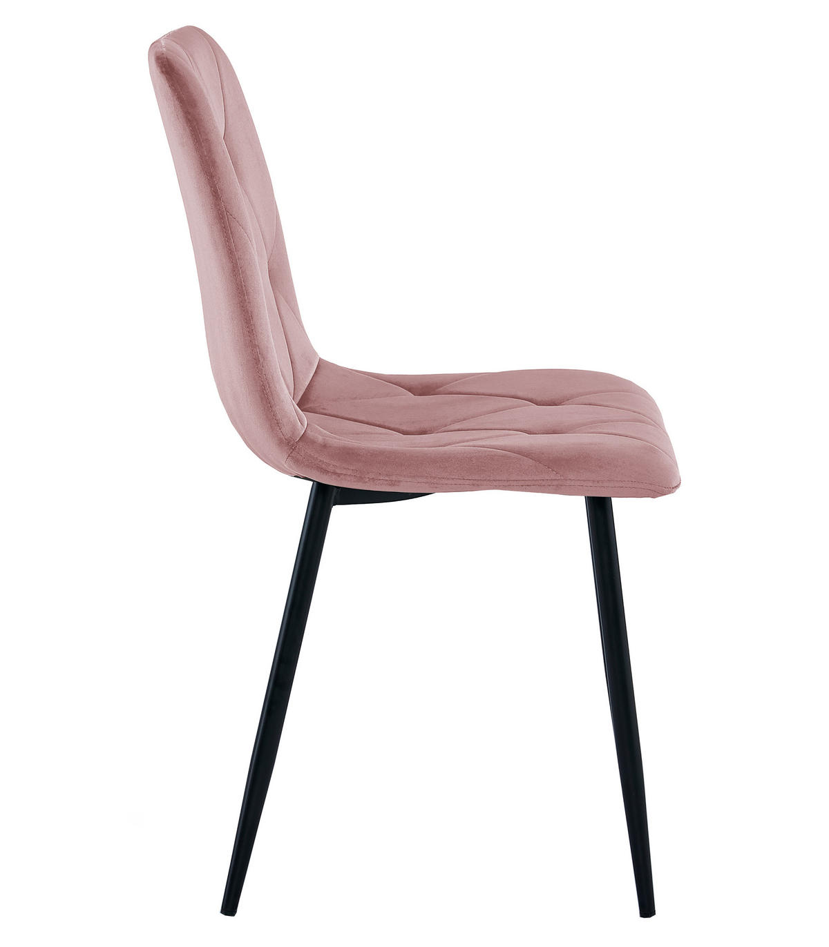 ESSZIMMERSTUHL 2-er Set TYRA rosa Sitz, schwarze Beine - Pink/Schwarz, Textil (44.5/87/54.5cm) - Valora