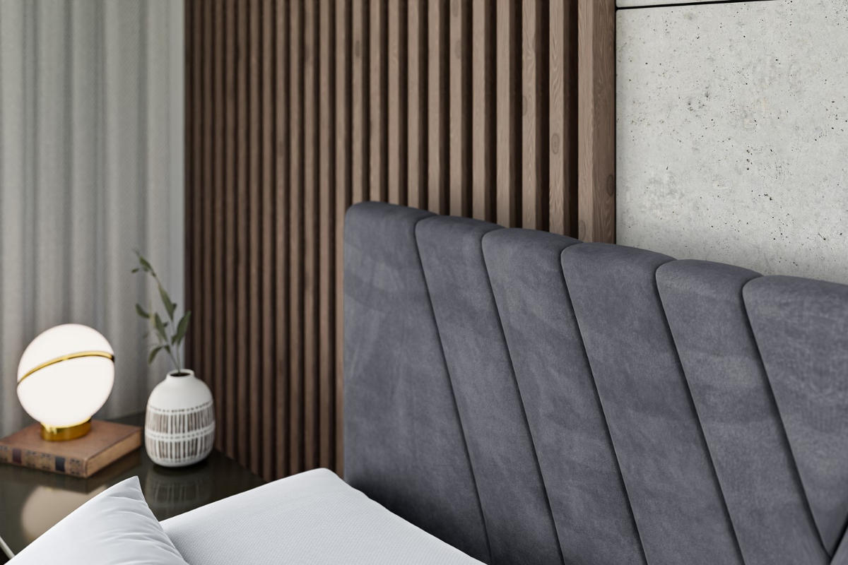 BOXBETT ERNINA-Z - 140x200 cm - H4 - Dunkelgrau - Dunkelgrau, Holzwerkstoff (140/200cm) - ALTDECOR