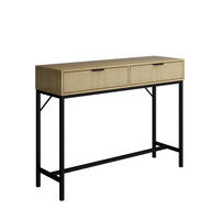 KONSOLENTISCH Lennox Eiche 100 x 75 cm mit 2 Schubladen - Eichefarben/Schwarz, Holzwerkstoff (30/100/75cm) - Vicco