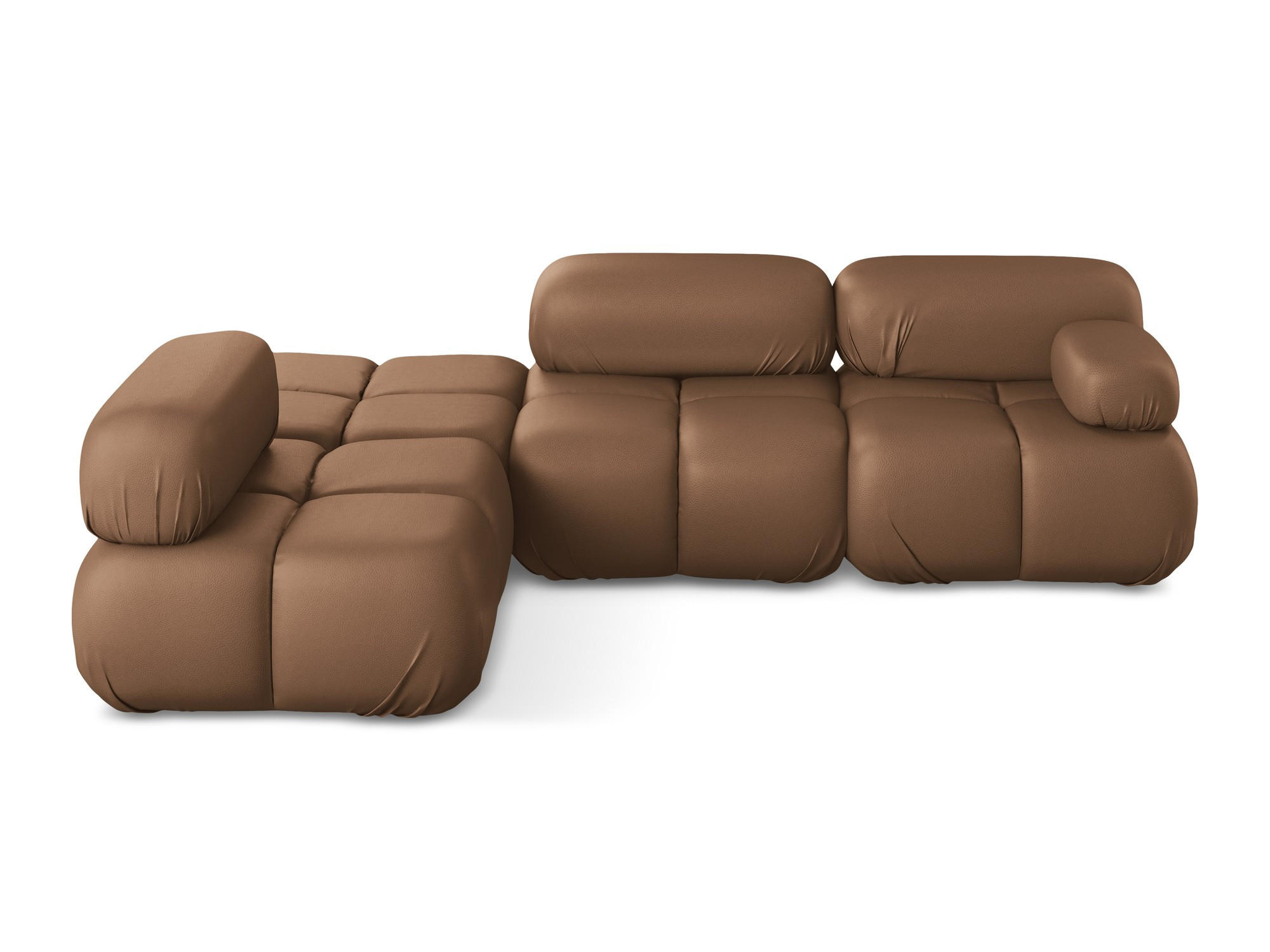 ECKSOFA Links Kunstleder Braun - Lila/Schwarz, Leder/Kunststoff (190/285cm) - Makamii