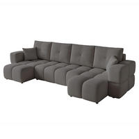 WOHNLANDSCHAFT BUENO mit Schlaffunktion und Bettkasten Dunkelgrau - Dunkelgrau, Holzwerkstoff/Kunststoff (318/148cm) - Idohome