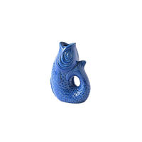 KERZENHALTER Monsieur Carafon S Fisch-Form, Steingut, Azure, 16.2 cm - Blau, Stein (7/17/12cm) - Gift Company