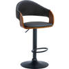 BARHOCKER Lederlook walnuss/schwarz - Schwarz, Textil/Metall (50/89/49cm) - CLP