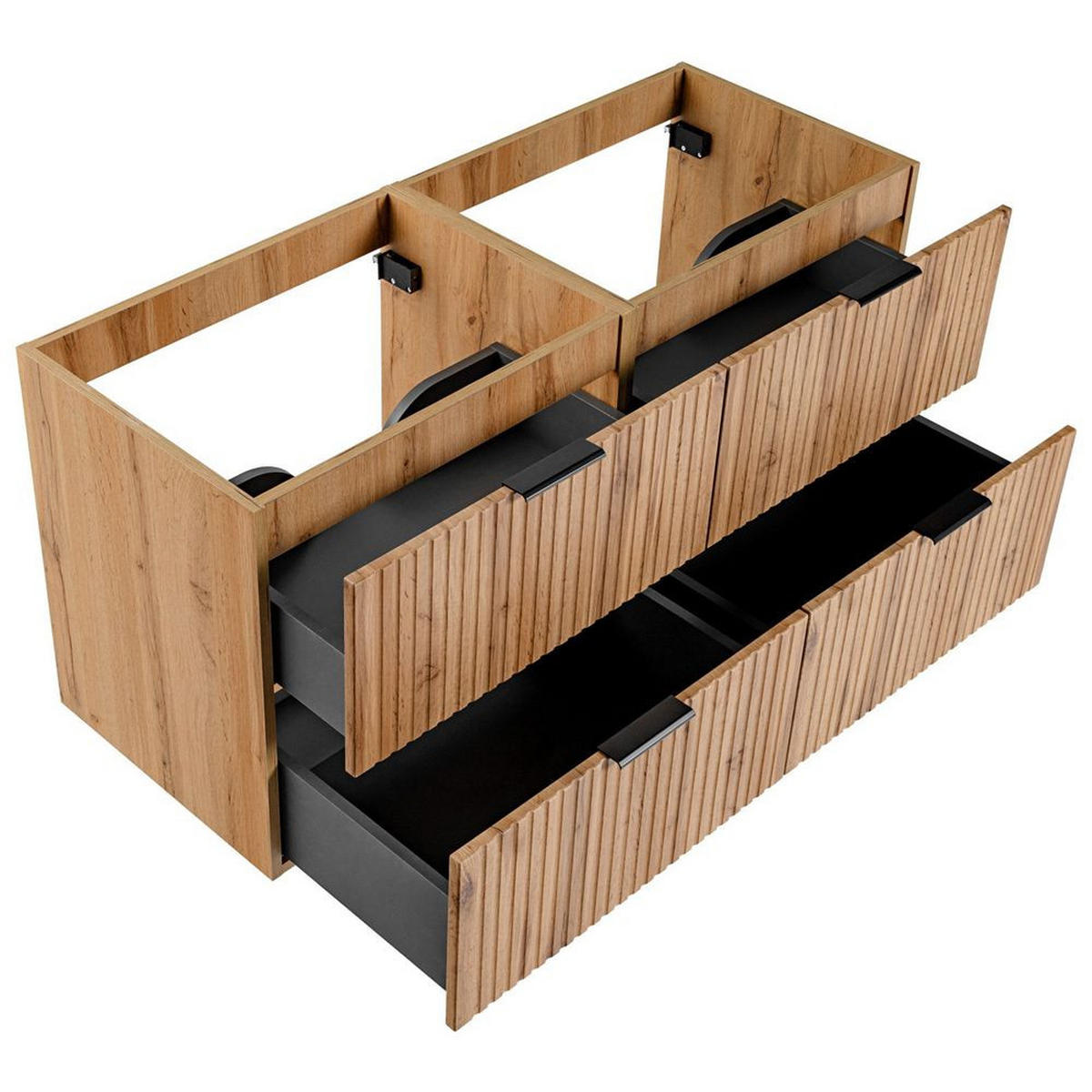 BADMÖBEL-SET 4-TLG. Adelaide-56 - Braun, Holzwerkstoff (170/200/47cm) - Lomado