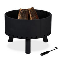 FEUERSCHALE - Schwarz, Metall (58.5/40.5/58.5cm) - Relaxdays