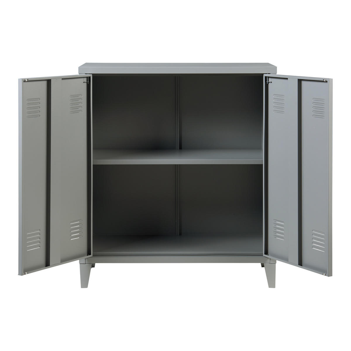 METALLSCHRANK Oripää - Dunkelgrau, Metall (80/90/33cm) - [en.casa]