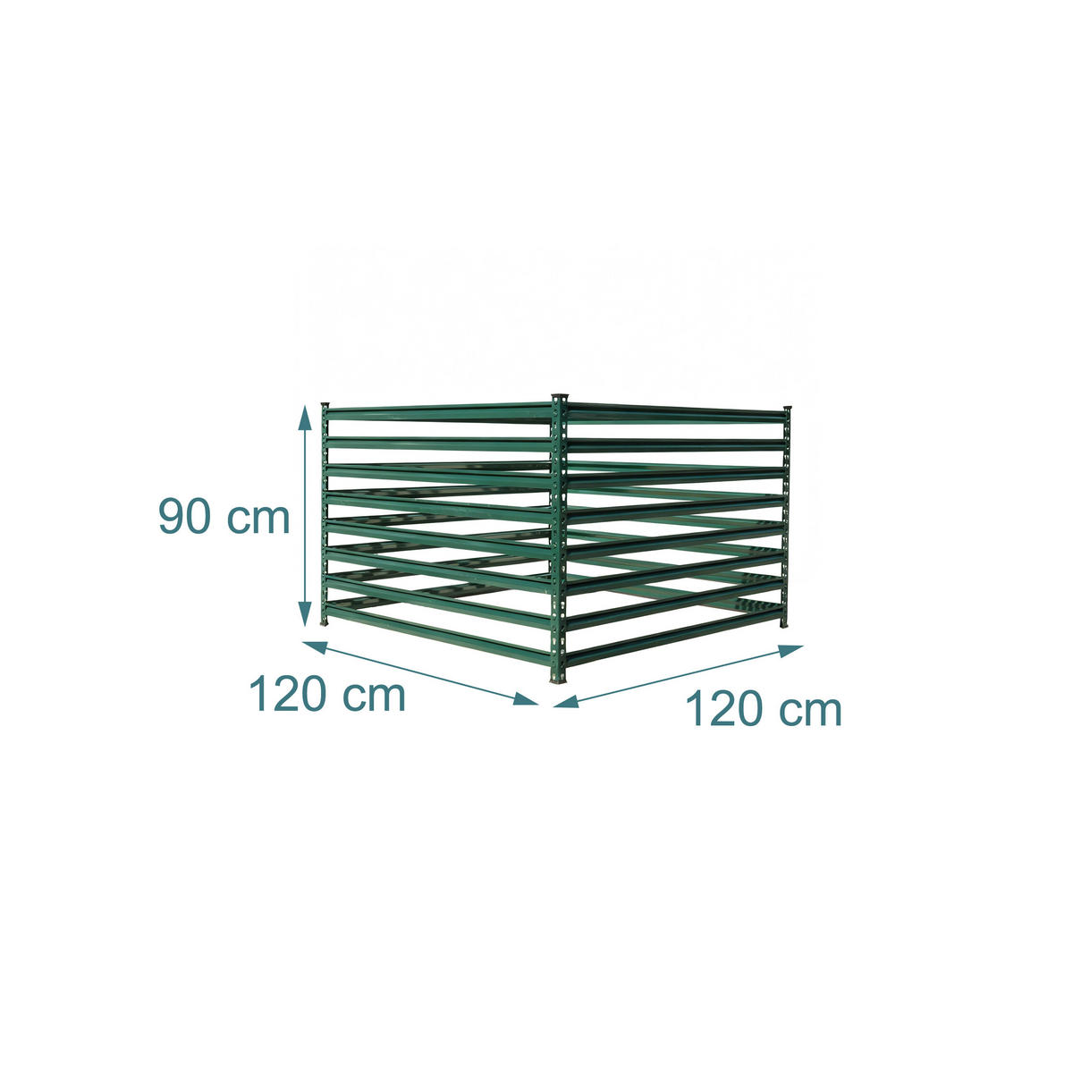 KOMPOST Grön galvaniserat stål 120 cm - Grön, Metall/Plast (120/90/120cm) - Relaxdays