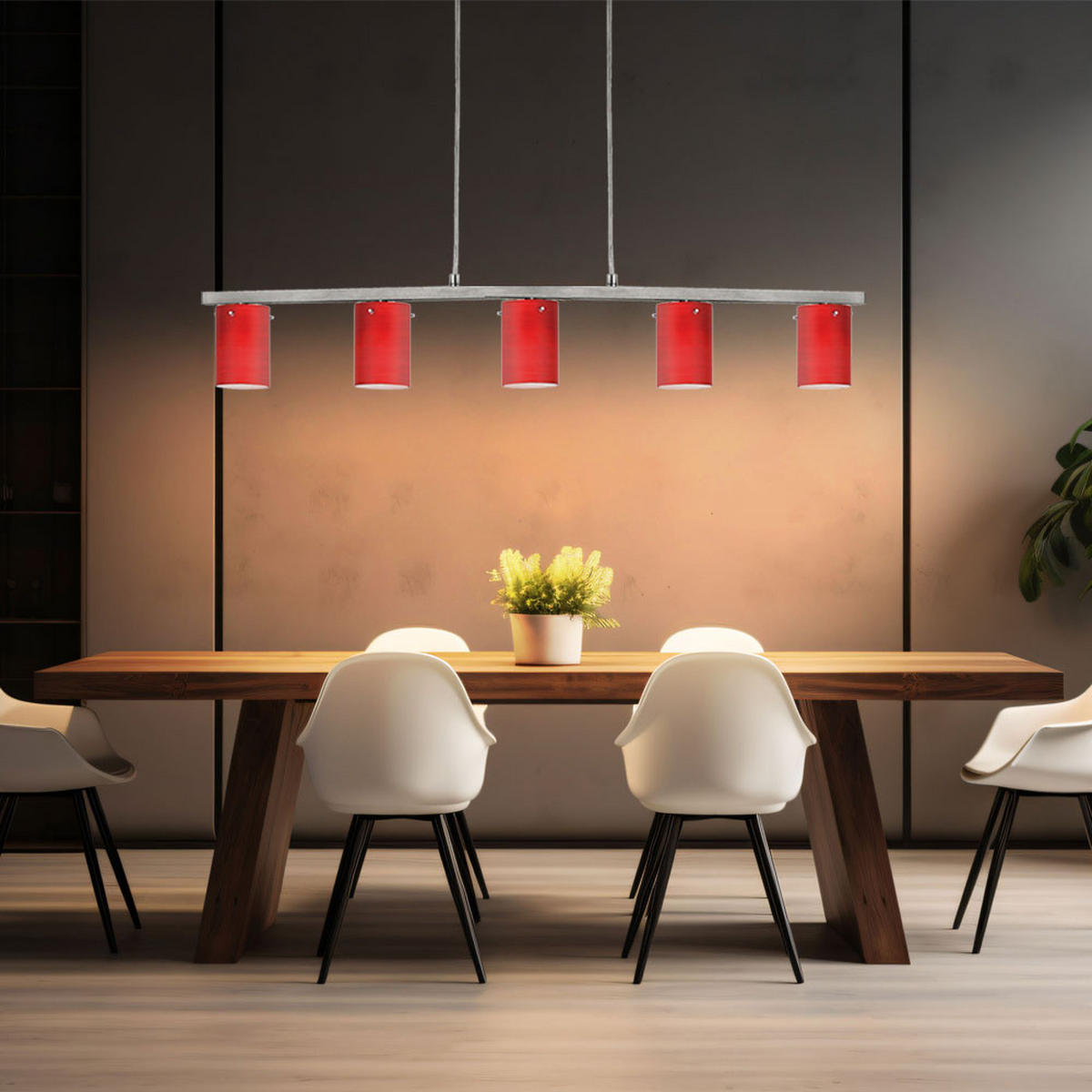 LED HÄNGELEUCHTE DRESS Aluminium Rot - Rot, Metall (91.5/7/110cm)