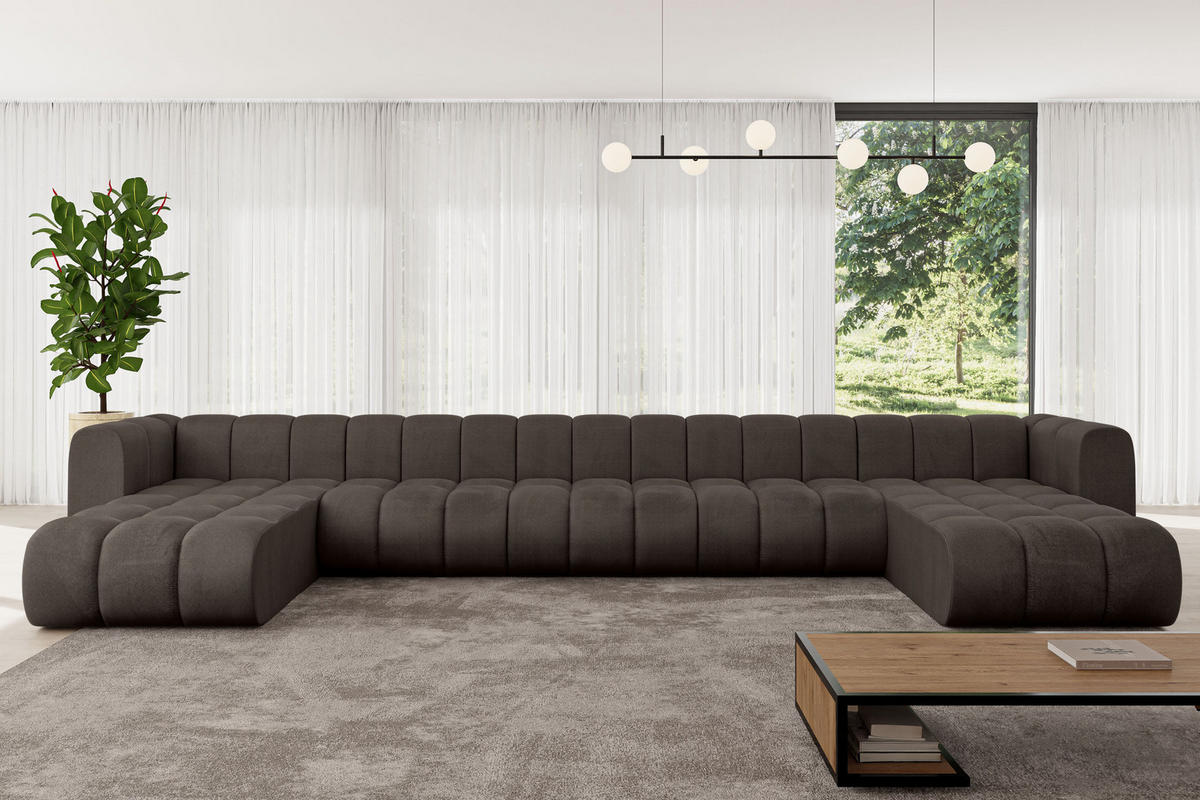WOHNLANDSCHAFT modulares Sofa Joren-U3 - 501x177x70 cm Braun - Braun, Holzwerkstoff/Textil (501/70/177cm) - ALTDECOR